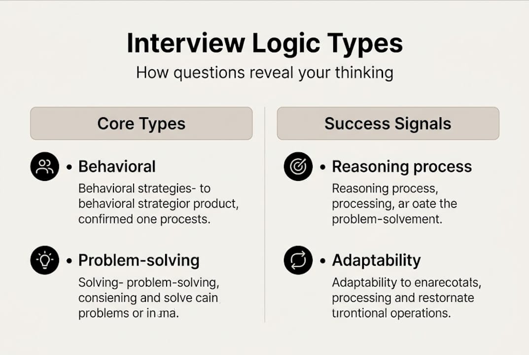 Infographic of interview question logic types and signals