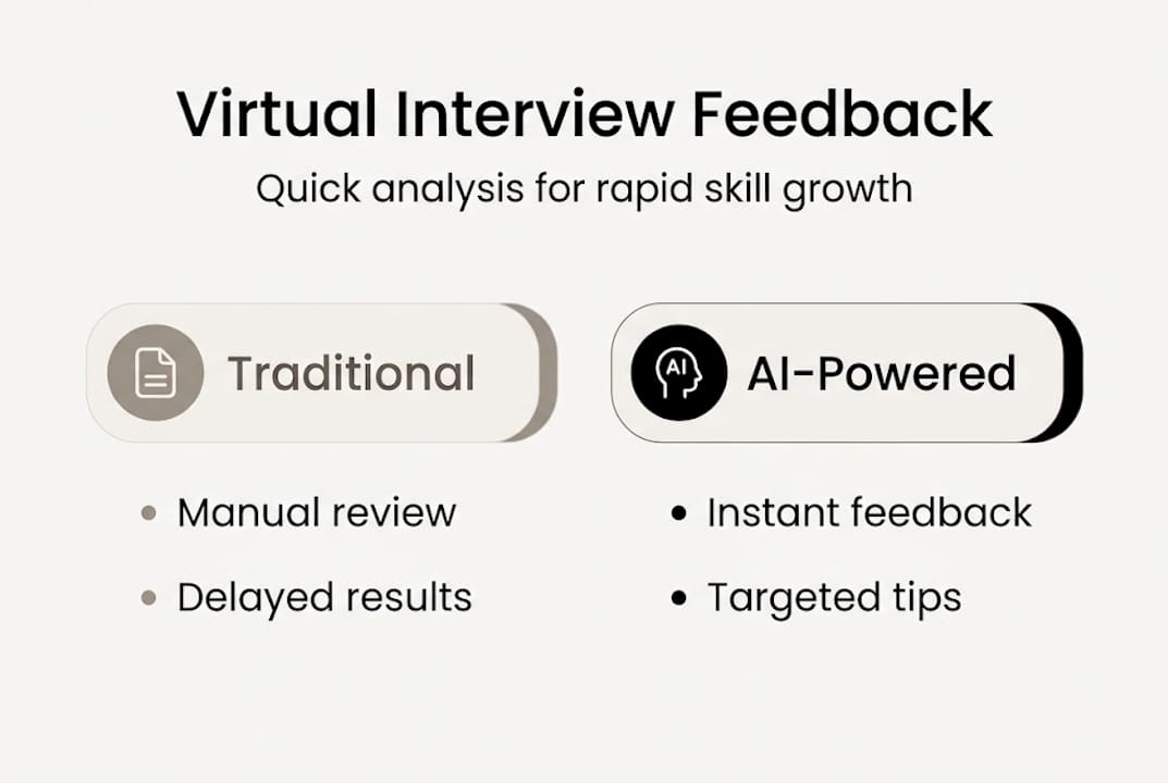 Infographic comparing traditional and AI interview feedback