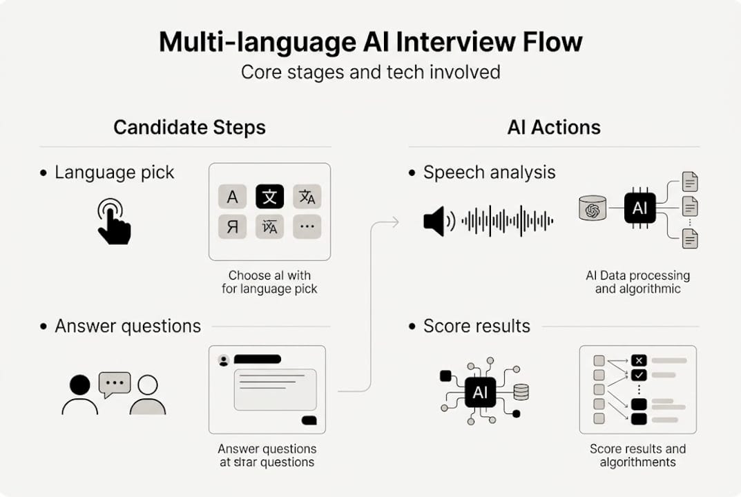 Infographic of AI interview process and stages