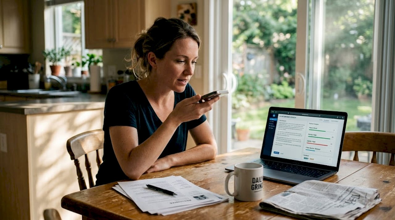 Job seeker receives AI interview feedback