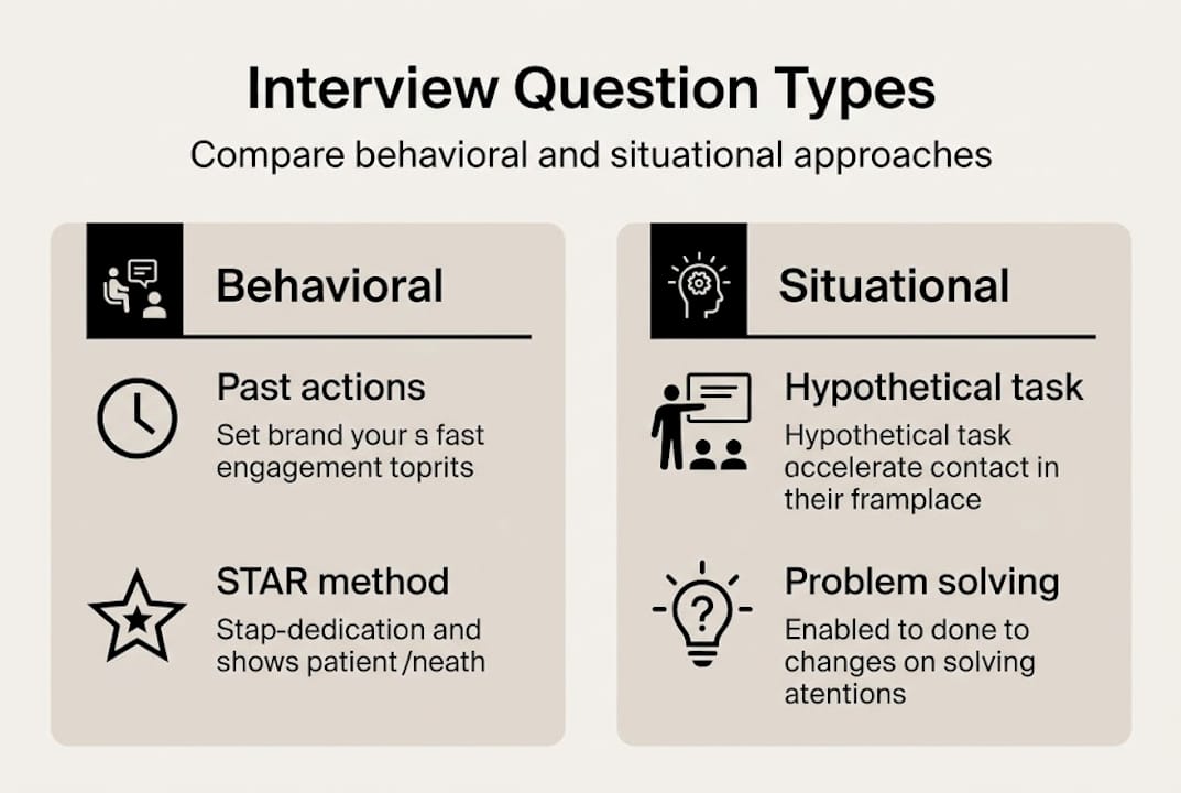 Infographic showing interview question types
