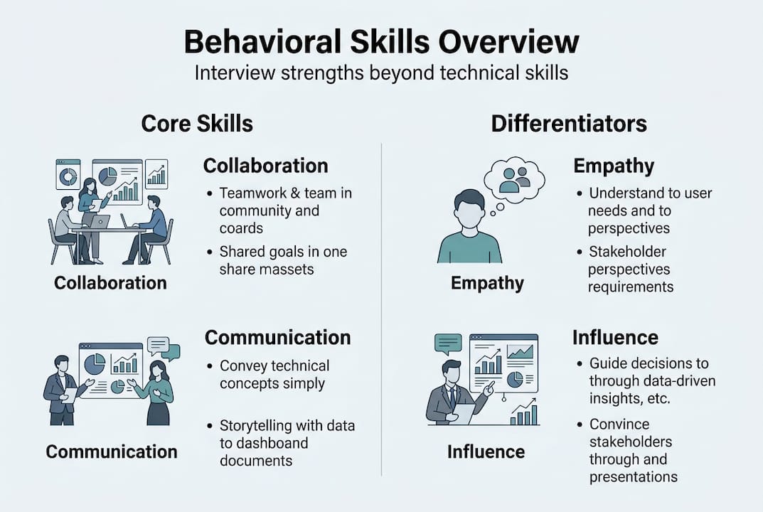 Infographic shows core behavioral interview skills