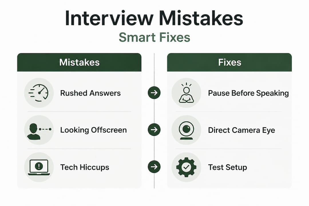 Infographic of interview mistakes and fixes