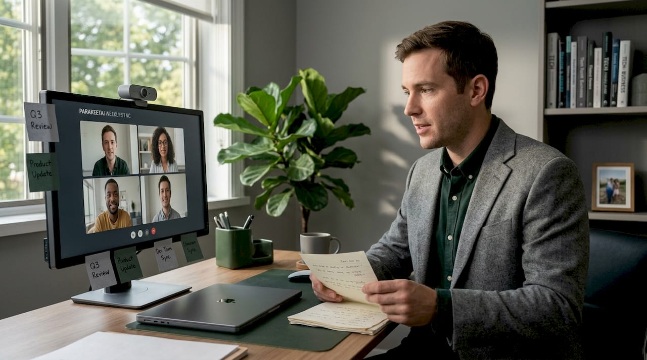 Manager leading interview prep remotely