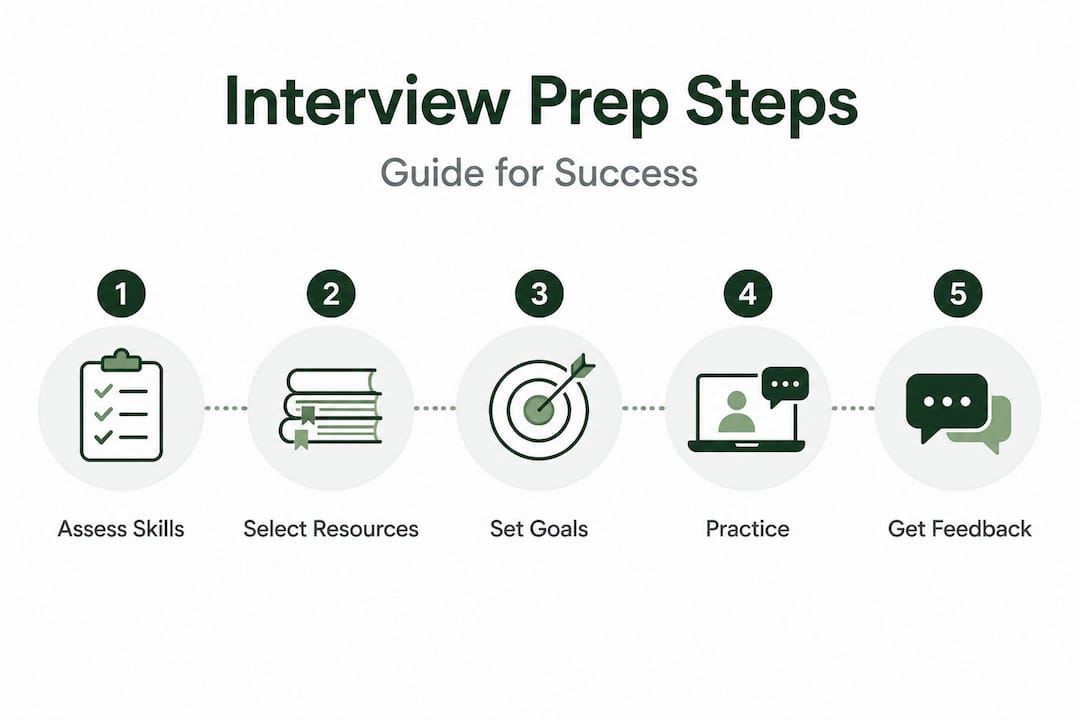 Infographic of step-by-step interview preparation process