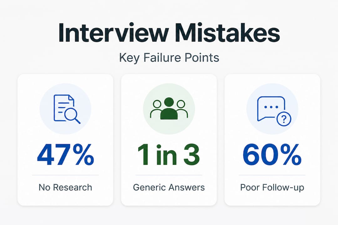 Infographic with interview mistake statistics