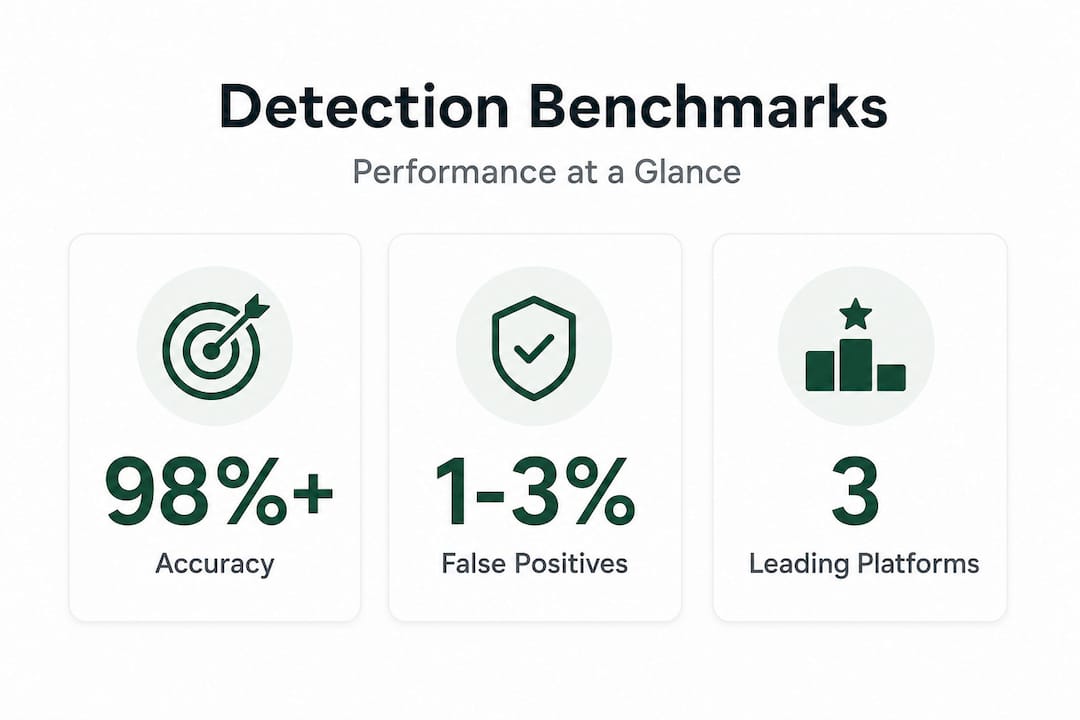 Infographic of AI interview detection benchmark stats