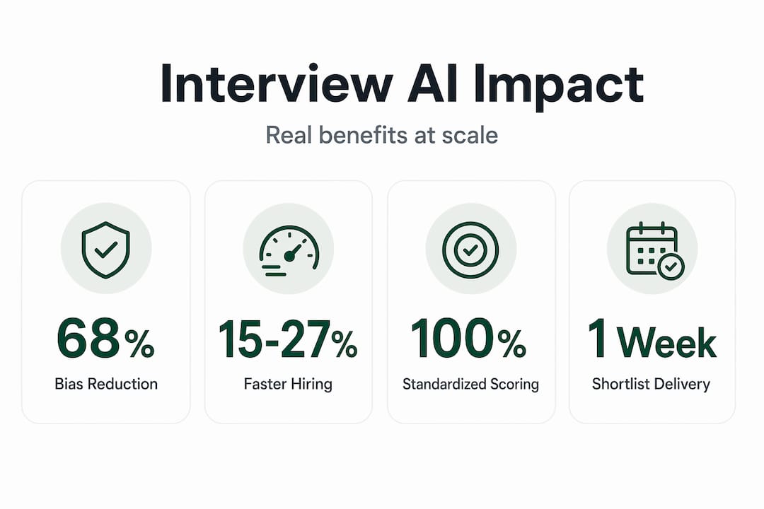 Infographic showing AI interview impact stats