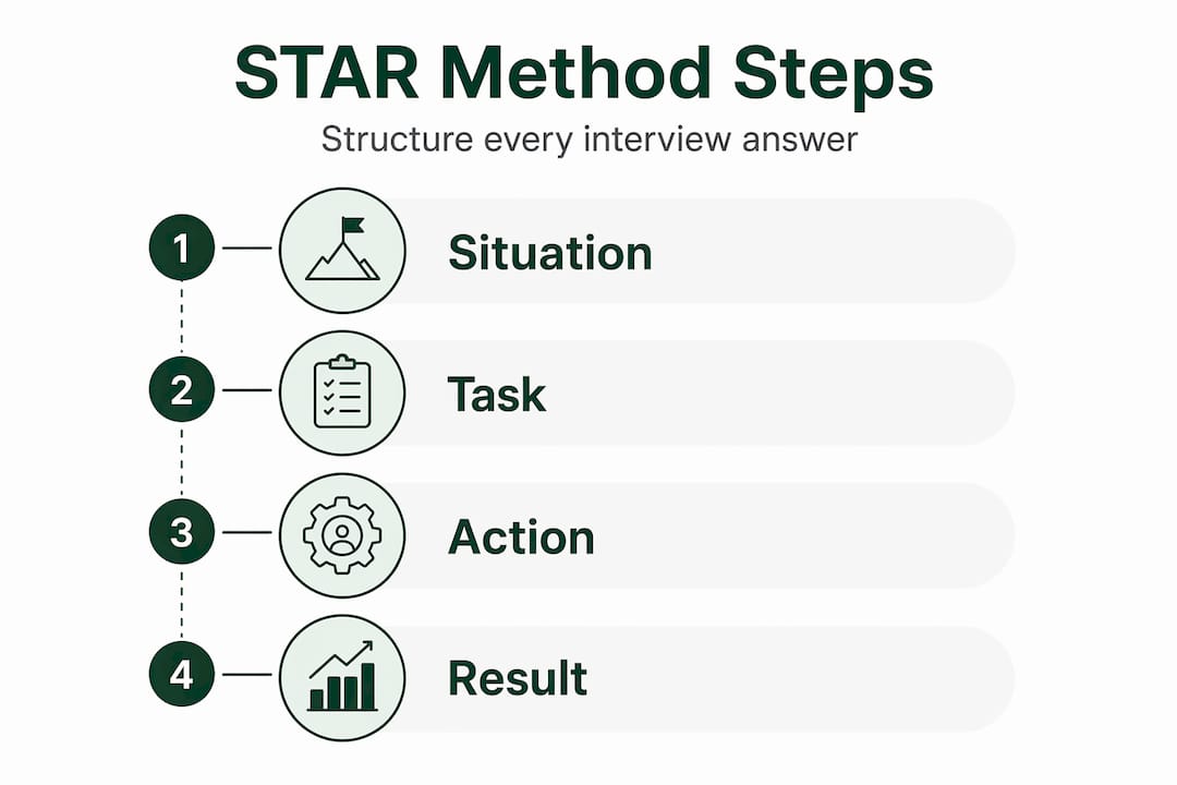 Infographic outlining STAR interview method steps
