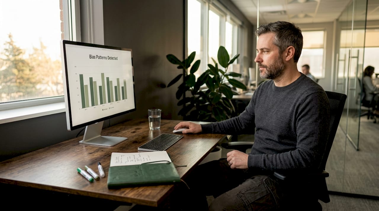 AI specialist monitoring interview bias chart