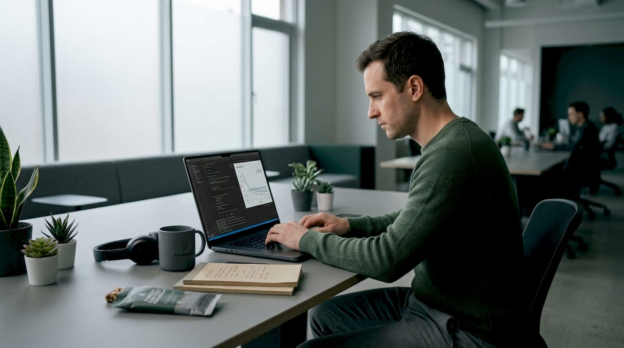 Data scientist training AI models workspace