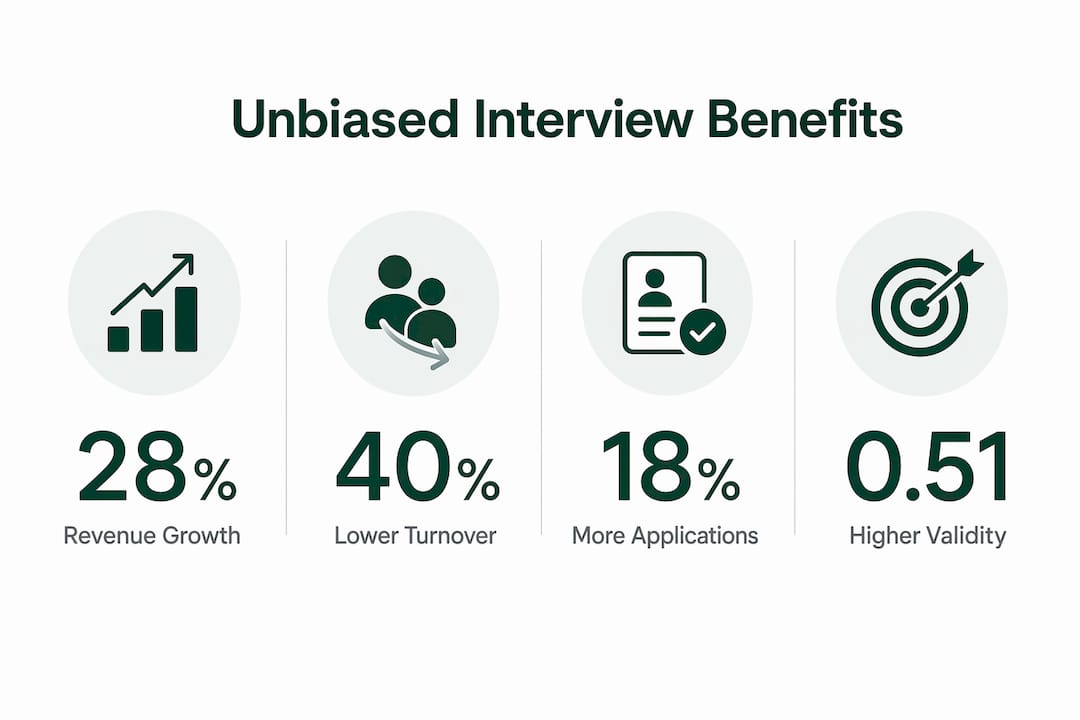 Infographic showing key benefits of unbiased interviews