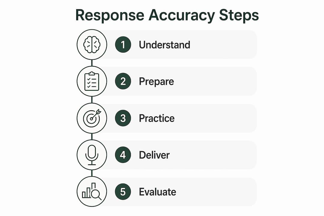 Infographic showing steps to improve interview response accuracy