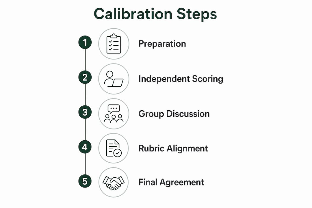 Infographic showing steps in interview answer calibration