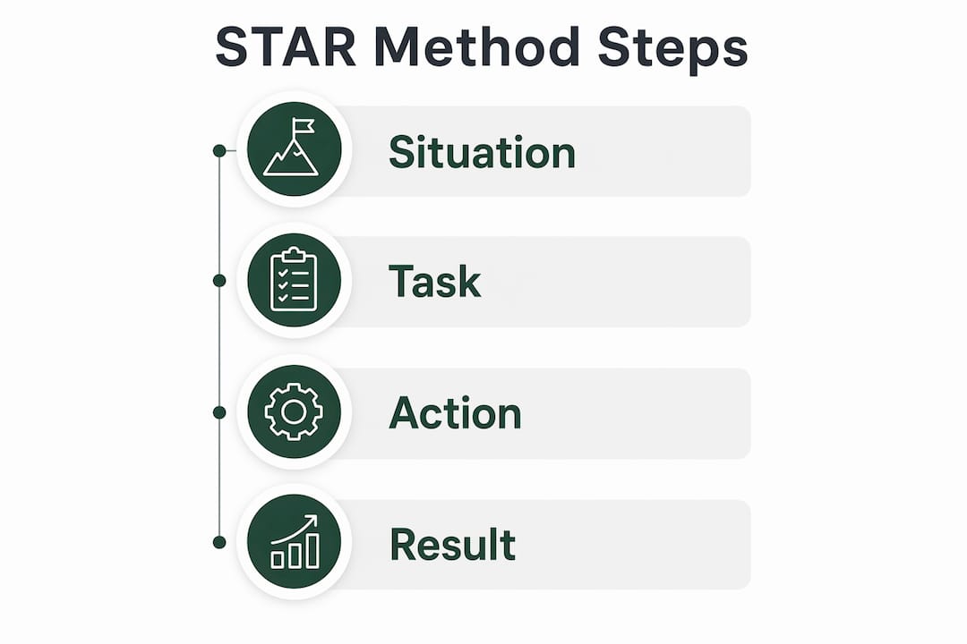 Infographic illustrating STAR method steps