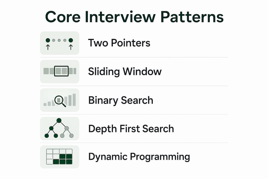 Infographic of core algorithmic interview patterns