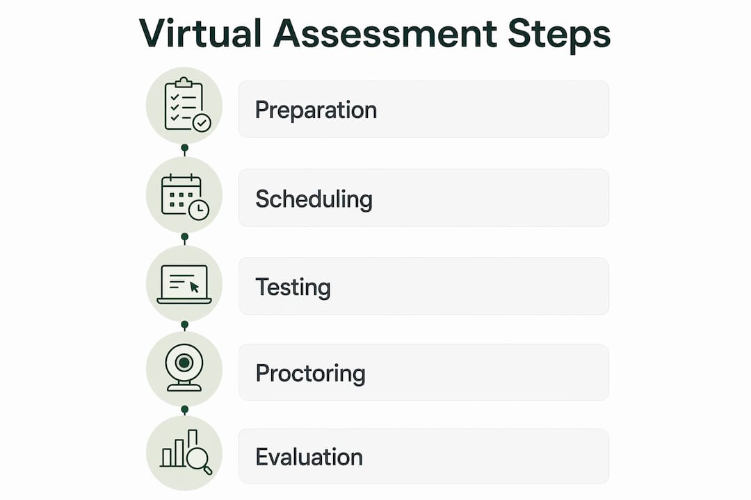 Infographic illustrating key steps of virtual talent assessment