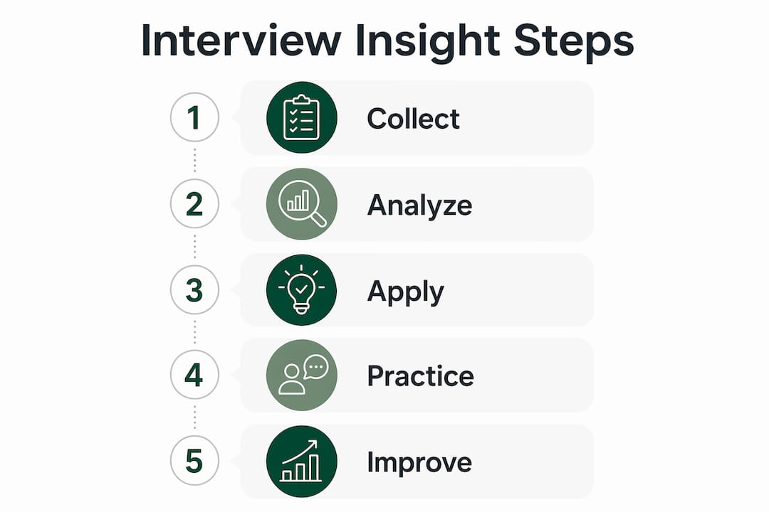 Infographic showing step-by-step interview insight process