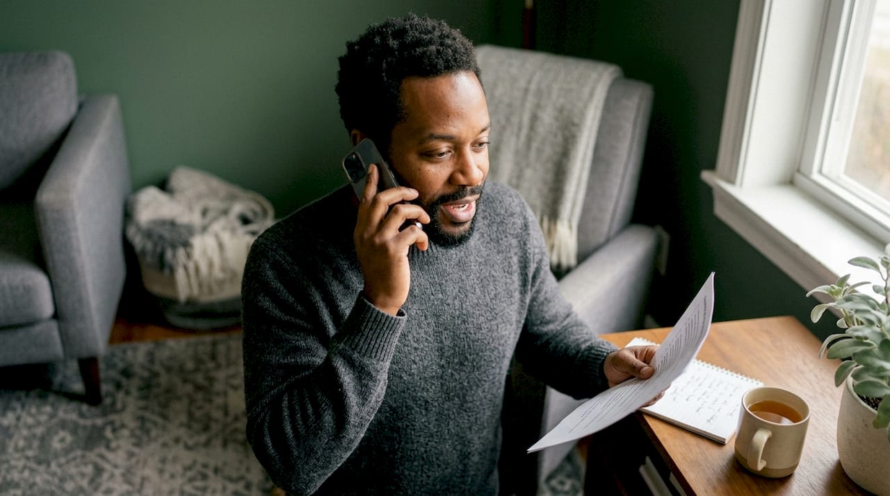 Recruiter conducting phone screening call