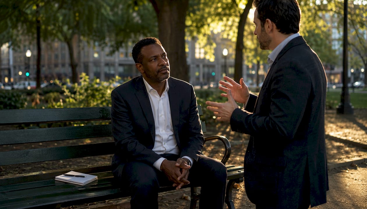 Candidate discussing role with interviewer