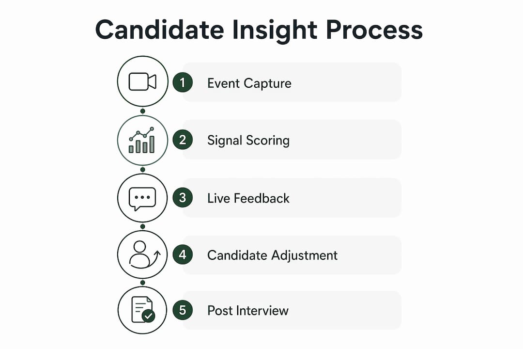 Infographic illustrating candidate insight process flow