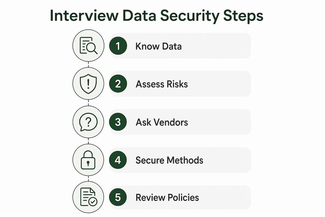 Infographic showing interview data security steps