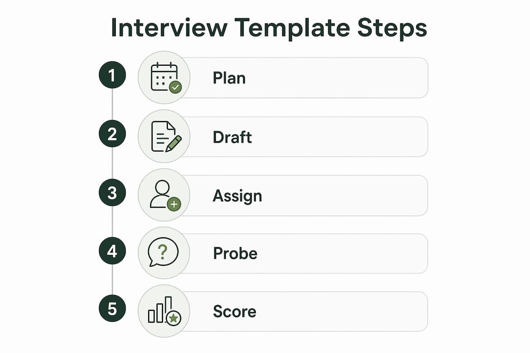 Infographic showing interview template process steps