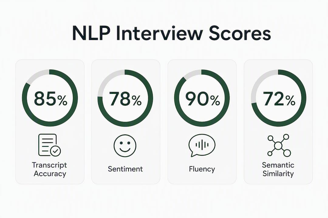 Infographic showing key NLP interview scoring factors