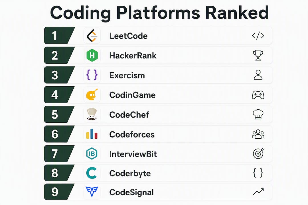 Infographic ranking coding platforms