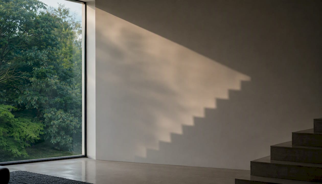 Shadow of staircase symbolizing career growth