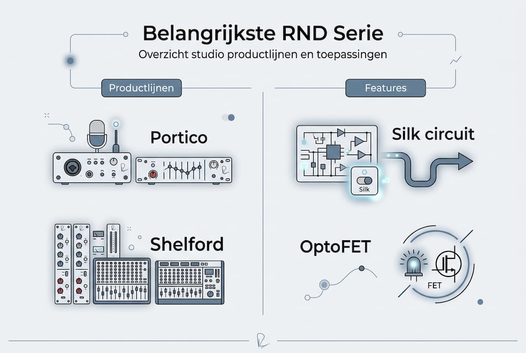 Overzicht van Rupert Neve productlijnen en hun belangrijkste kenmerken