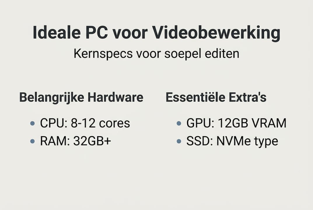 The ideal computer for video editing: requirements and specs 1 Infographic: the best specifications for a PC for video editing in one overview
