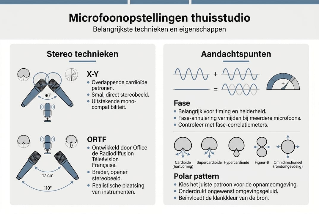 Overzicht van microfoonopstellingen en belangrijke technische aandachtspunten