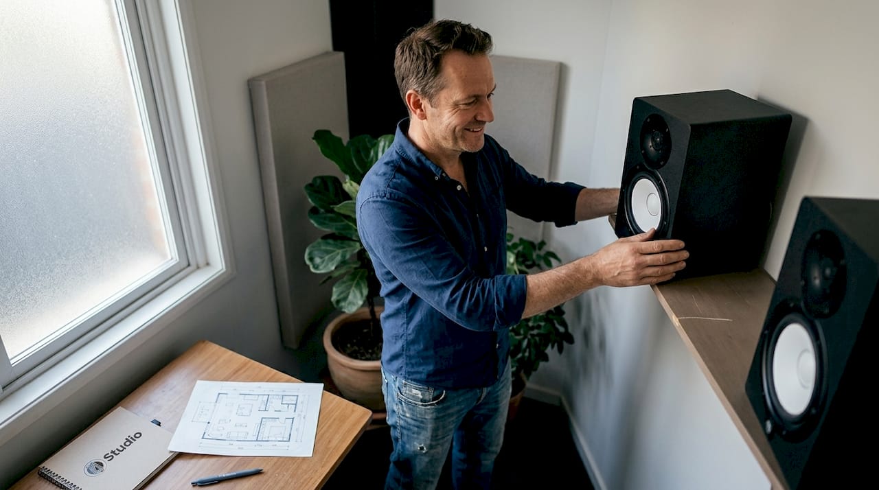 Die ideale Platzierung Ihrer Studiomonitore in einem kompakten Musikstudio