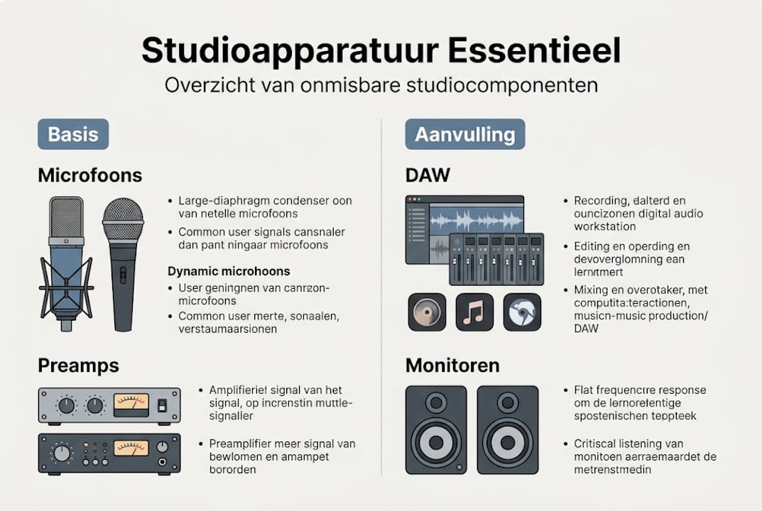 Merkmale eines professionellen Studios für Spitzenklang 1 Infografik: ein klarer Überblick über die Studioausrüstung und ihre Anwendungen
