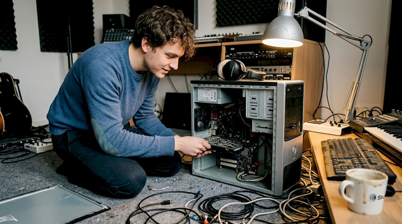 Qu'est-ce qu'une carte son ? Tout ce qu'il faut pour réaliser les meilleurs enregistrements en studio 2 Le fabricant installe une carte son PCIe dans l'ordinateur.