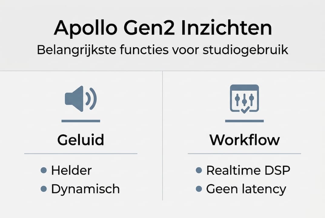 Universal Audio Apollo Gen2 : pourquoi choisir un son professionnel ? 1 Infographie : une vue d'ensemble claire des capacités et du flux de travail d'Apollo Gen2