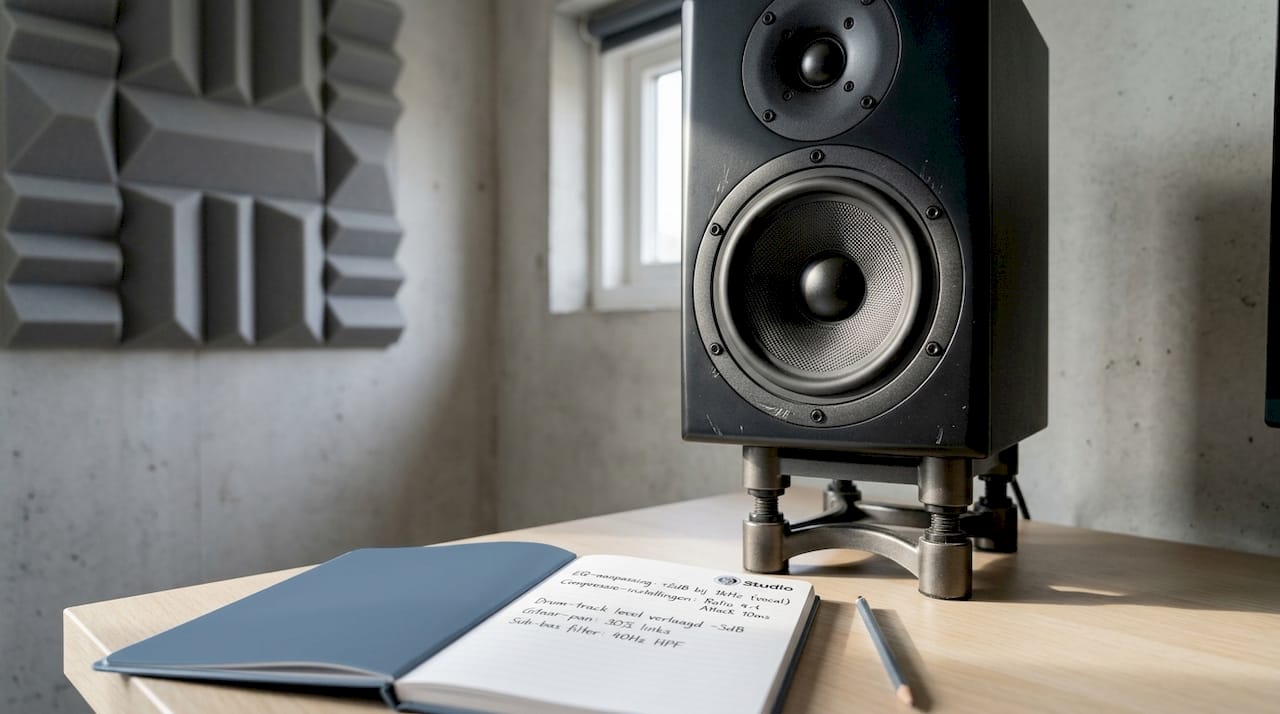 Welche Arten von Studiomonitor-Lautsprechern eignen sich für Ihr Studio? 1 Detailaufnahme eines 2-Wege-Monitor-Lautsprecheraufbaus