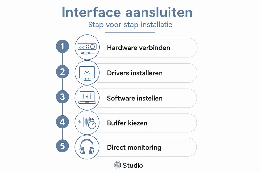 Infographic: in een paar stappen je audio-interface installeren