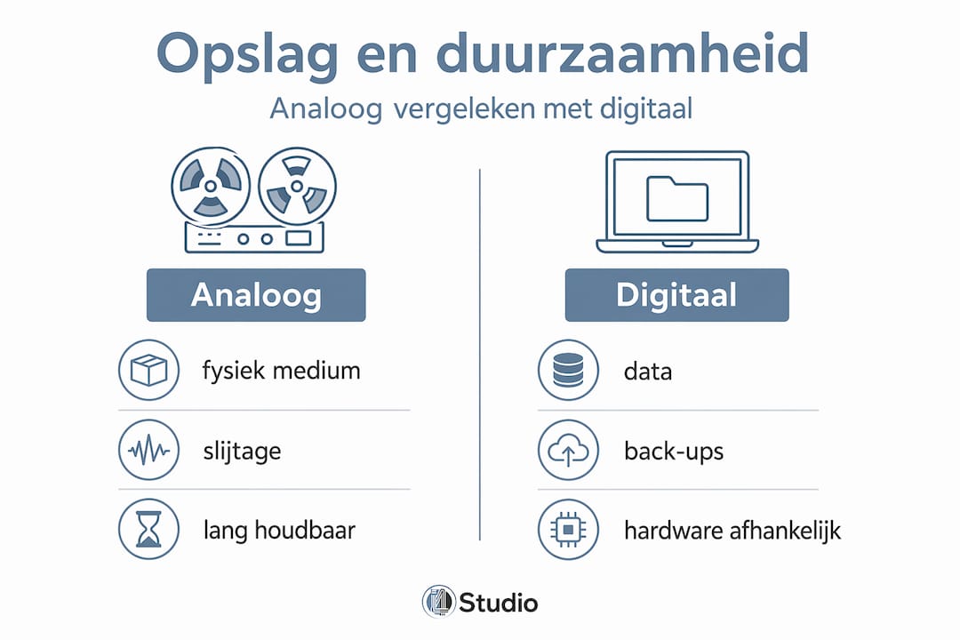 Infographic: opslag en duurzaamheid – een vergelijking tussen analoge en digitale opties