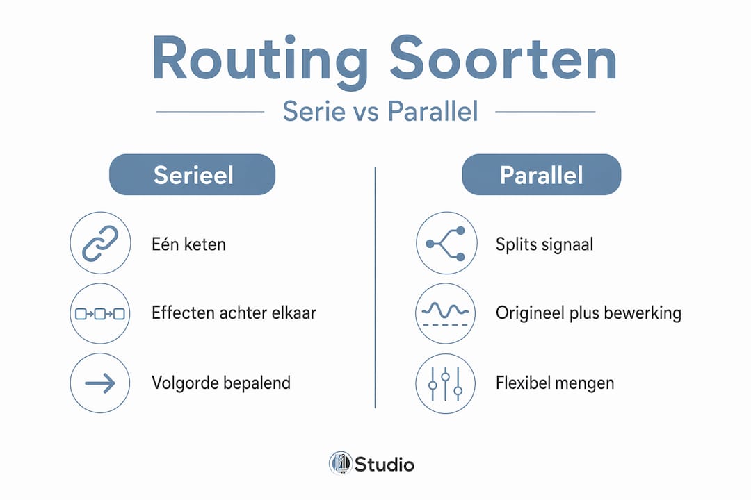 Infographic: de verschillen tussen seriële en parallelle routing op een rij