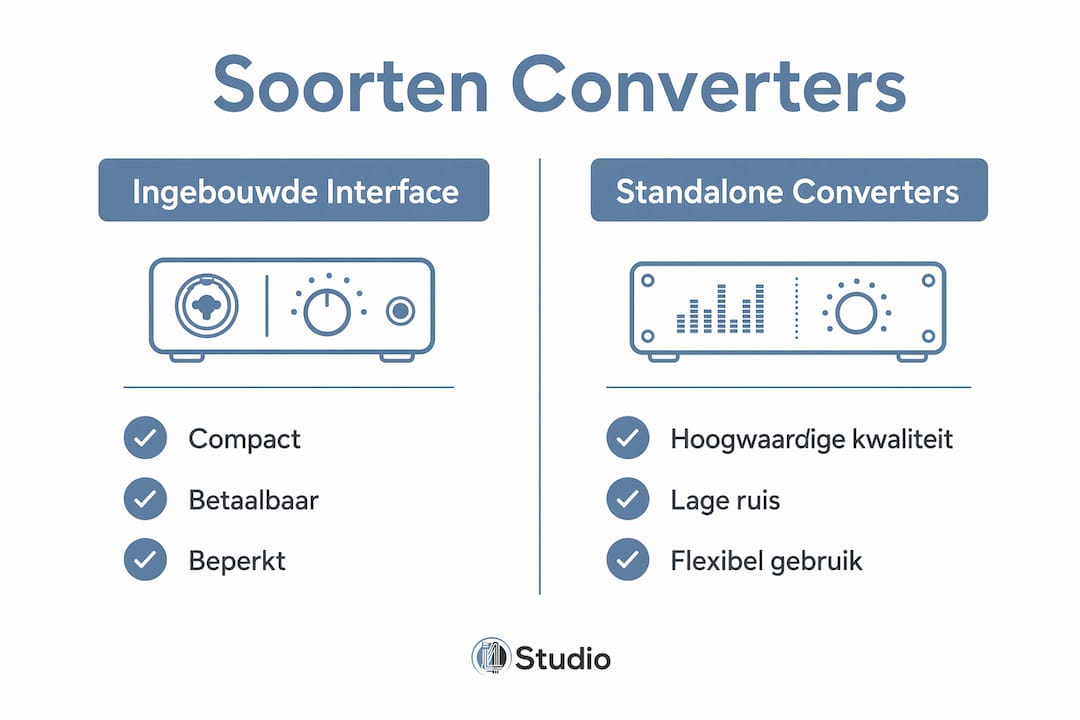 Clear infographic: the different types of audio converters side by side