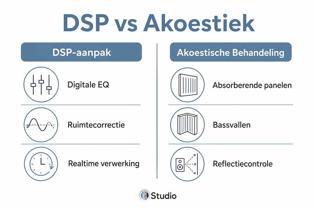 Infographic: DSP versus acoustic treatment - an overview of the differences