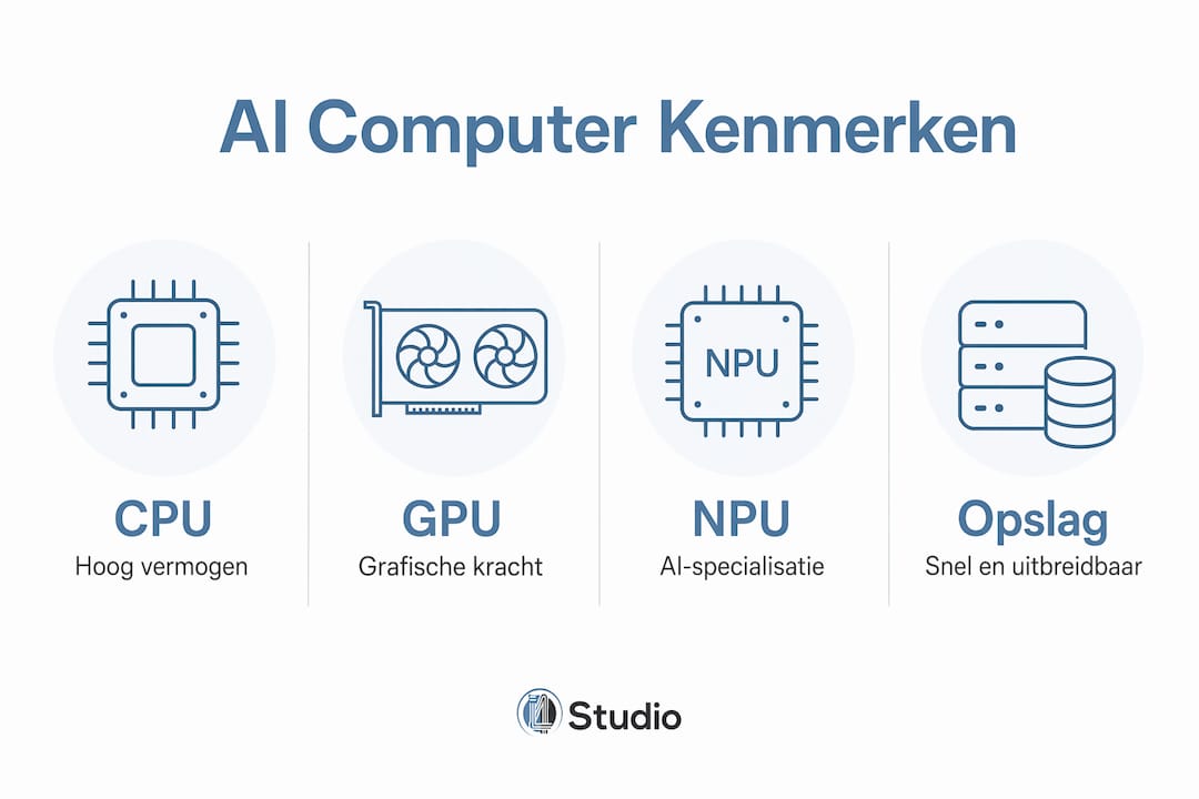 Clear infographic highlighting key components of an AI computer