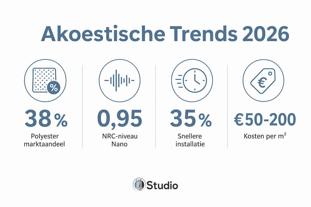 Acoustic Trends for 2026: What Every Studio Needs to Know 2 Infographic featuring key figures and insights on acoustic trends in 2026