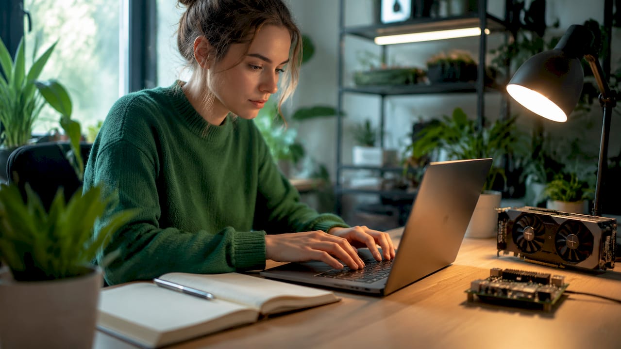 CPU, GPU, and NPU for AI: What's the Difference? 1 Someone is typing on a keyboard, with a GPU and an NPU lying next to it.