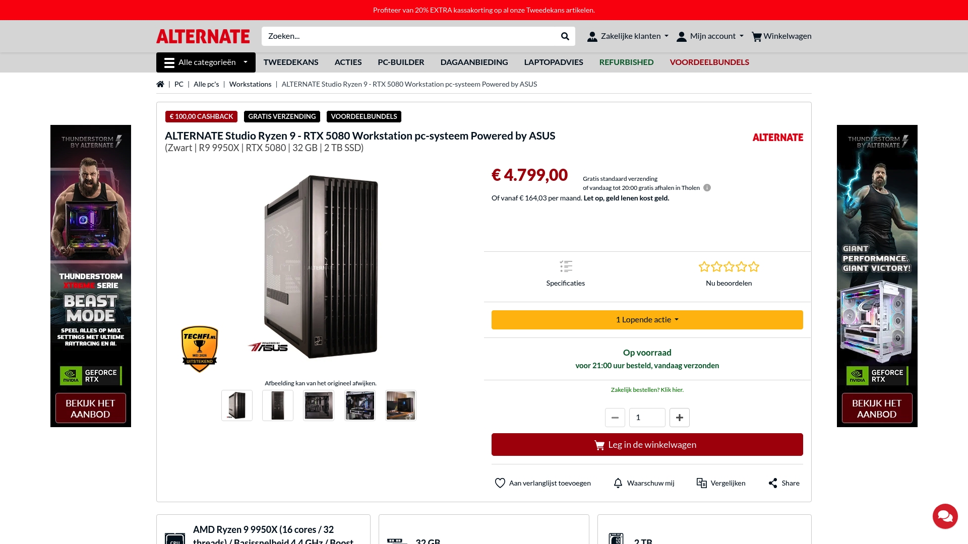 Die 6 besten Studio-Computer für die Musikproduktion in den Niederlanden 6 https://alternate.nl/ALTERNATE/Studio-Ryzen-9-RTX-5080-Workstation-pc-systeem-Powered-by-ASUS/html/product/1945343