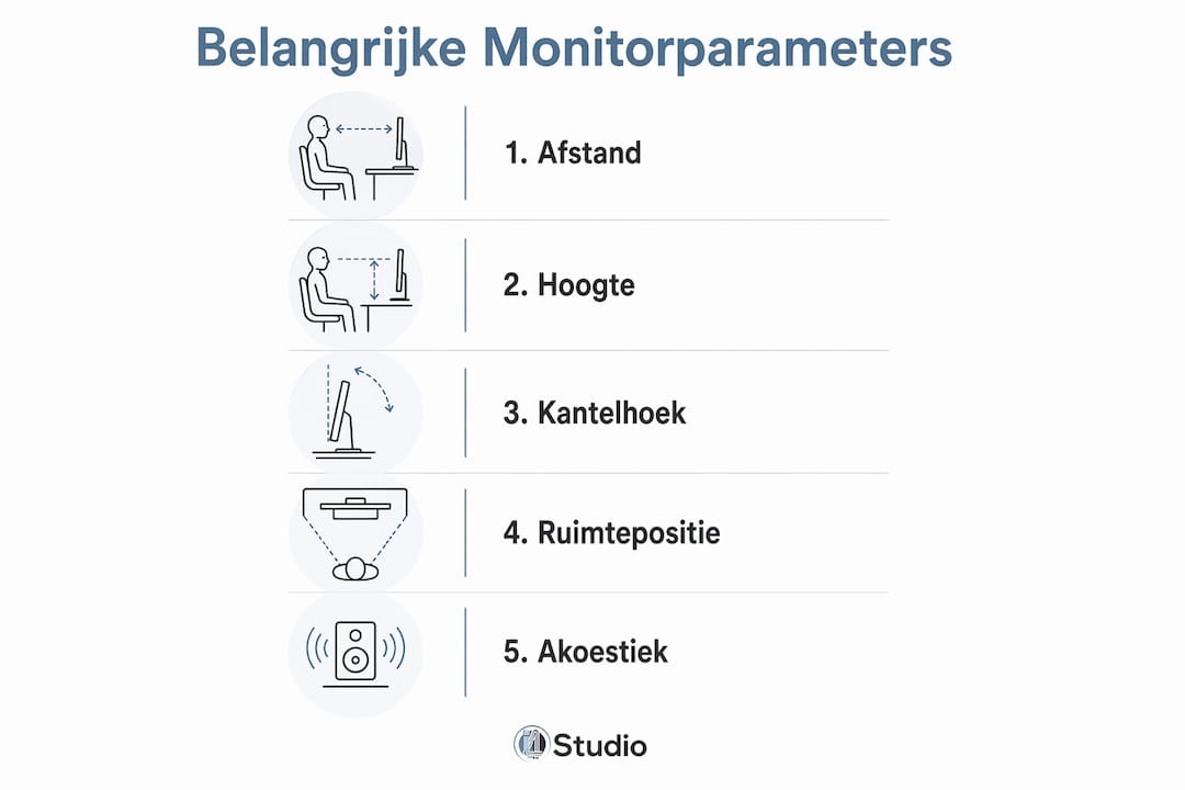 Infographic highlighting the key points to consider when positioning your monitor correctly