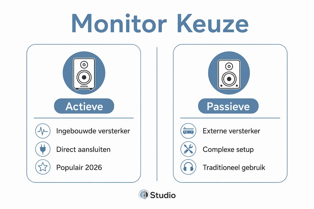 Wie wählen Sie Monitorlautsprecher für Ihr Heimstudio aus? 2 Infografik: Aktive versus passive Studiomonitore im Vergleich