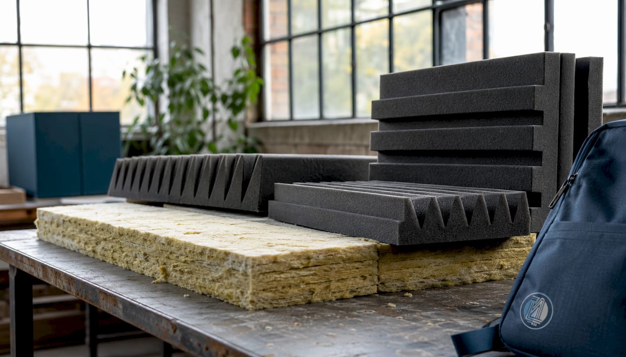 The Role of Absorptive Material in Your Studio 2 Various types of absorbent materials are neatly arranged side by side on the table, so you can easily compare them.